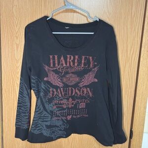 Harley-Davidson Black and Red Graphic Tee
